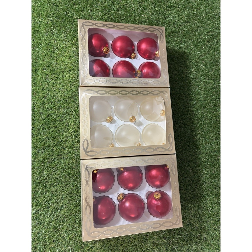 Lot of 3 Vintage Magic Glass Christmas Ornaments‎ 6 Ct Packs
